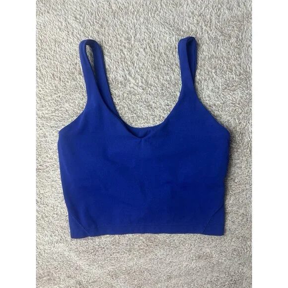 Lululemon Align Tank Top Riverside Blue Size 6 Nulu Yoga Workout Bra - Picture 2 of 10